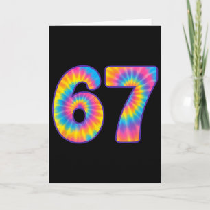 67 Meme Tie Dye Retro Zes Zeven Kaart