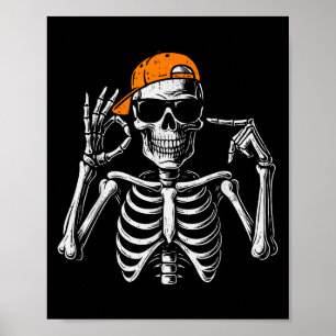 67 Meme Trendy Skelet Halloween Grappig Zes Zeven Poster