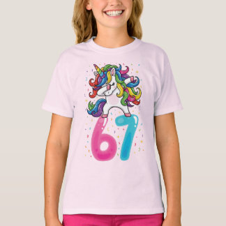 67 Meme Unicorn for Girls Six Seven Gen Alpha T-shirt