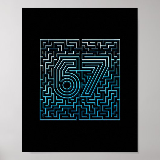 67 Meme Verborgen Doolhof Gen Z Alpha 6 7 Poster (Voorkant)