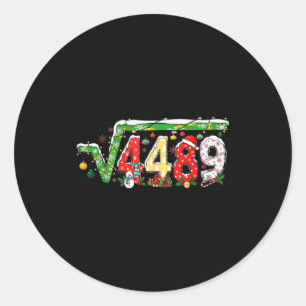 67 Meme Vierkantswortel 4489 Kerst Familie Matchin Ronde Sticker