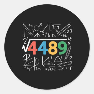 67 Meme Vierkantswortel 4489 Slang Zes Zeven Wisku Ronde Sticker