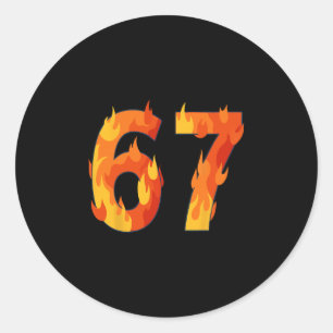 67 Meme Vlammen Grappig Zes Zeven Gen Alpha Sla Ronde Sticker