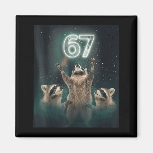 67 Meme Wasbeer Huilt naar de Maan 6 7 Grappig Rar Magneet