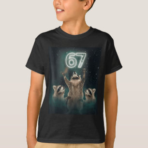 67 Meme Wasbeer Huilt naar de Maan 6 7 Grappig Rar T-shirt