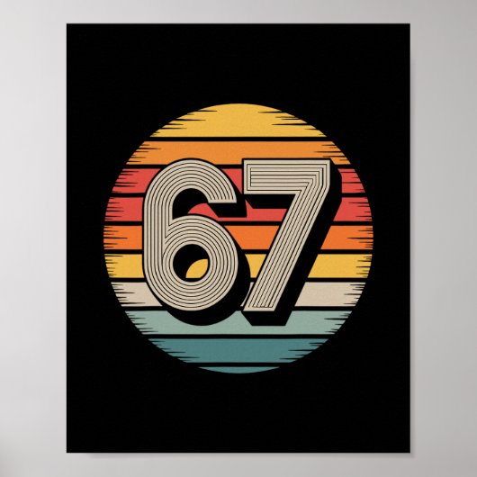 67 Meme Zes Zeven 6 7 Shirt Meme Grappig Nummer Re Poster (Voorkant)