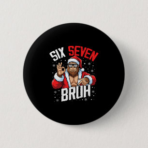 67 Meme Zes Zeven Bruh Bigfoot Sinterklaas 6 7 Gra Ronde Button 5,7 Cm