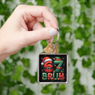 67 Meme Zes Zeven Bruh Grappig Kerstmis 6 7 Sleutelhanger