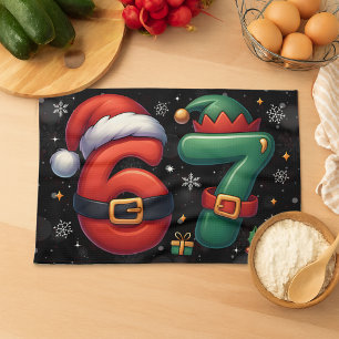 67 Meme Zes Zeven Bruh Grappig Kerstmis 6 7 Theedoek