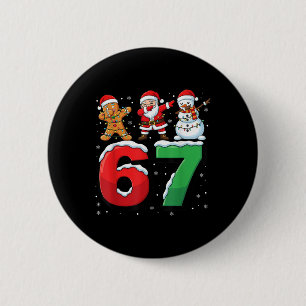 67 Meme Zes Zeven Dabbing Kerstman 6 7 Grappige Ke Ronde Button 5,7 Cm