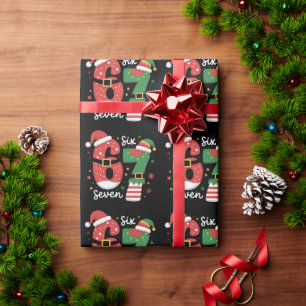 67 Meme Zes Zeven Elf Kerstmis Kerstman Hoed Cadeaupapier