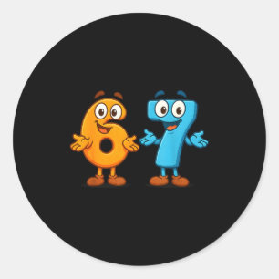 67 Meme Zes Zeven Kinderen Nummerblokken Wiskunde  Ronde Sticker