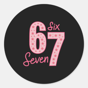 67 Meme Zes Zeven Ronde Sticker