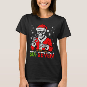 67 Meme Zes Zeven Skelet Kerstman Grappige Kerstmi T-shirt