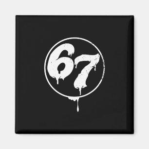 67 Meme Zes Zeven Urn Graffiti Stijl Magneet