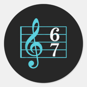 67 Muziek Meme Slang Zes Zeven Muziekleraar Grappi Ronde Sticker