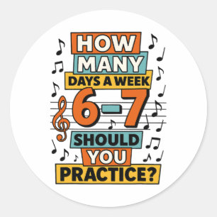 67 Muziekleraar Meme Funny Musicus Slaang Voor The Ronde Sticker