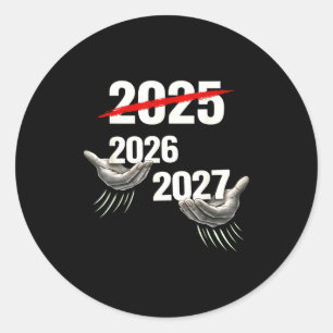67 Nieuwe 2026 Grappig Oud en Nieuw Feest Zes Zeve Ronde Sticker