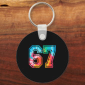 67 Number Meme Funny Six Seven Tie Dye Gen Alpha S Sleutelhanger (Voorkant)