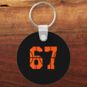 67 Number Six Seven Funny Meme Gen Alpha Slang Bas Sleutelhanger (Voorkant)