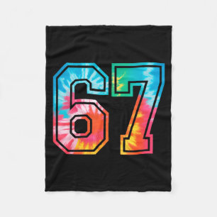 67 Nummer Meme Grappige Zes Zeven Tie Dye Gen Alph Fleece Deken