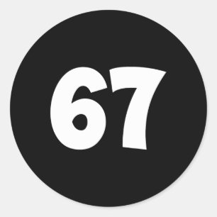 67 Nummer Zevenenzestig Grappige Meme School Tiene Ronde Sticker