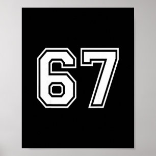 67 Nummer Zevenenzestig Team Sport Grafische Match Poster