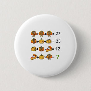 67 Order Operatie Wiskunde Docent Thanksgiving Tur Ronde Button 5,7 Cm