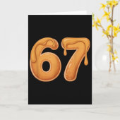 67 Pannenkoek Meme Grappig Six Seven S-lang  Kaart (Gele Bloem)