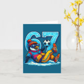 67 Penguin Soccer Funny Winter Meme Gift  Kaart (Gele Bloem)