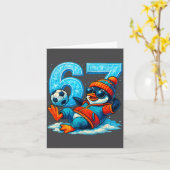67 Penguin Soccer Funny Winter Meme Gift  Kaart (Gele Bloem)