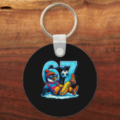 67 Penguin Soccer Funny Winter Meme Gift  Sleutelhanger (Voorkant)