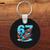 67 Penguin Soccer Funny Winter Meme Gift  Sleutelhanger (Voorkant)