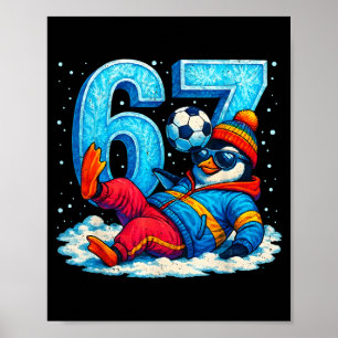 67 Pinguïn Voetbal Grappig Winter Meme Cadeau _1 Poster