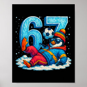 67 Pinguïn Voetbal Grappig Winter Meme Cadeau _2 Poster