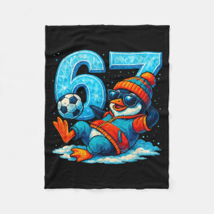 67 Pinguïn Voetbal Grappig Winter Meme Cadeau Fleece Deken