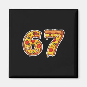 67 Pizza Drip Meme Grappig Zes Zeven Gen Alpha Sla Magneet