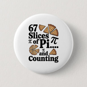 67 plakjes Pi... en nog steeds tellend voor Pizza Ronde Button 5,7 Cm
