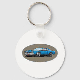 67 Pontiac GTO_blue Sleutelhanger