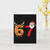 67 Reindeer Santa Funny 6 7 Meme Christmas Men Wom Kaart (Gele Bloem)