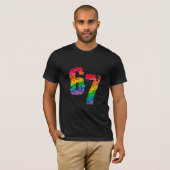 67 – Retro Neon Rainbow Vibes T-Shirt (Devant entier)