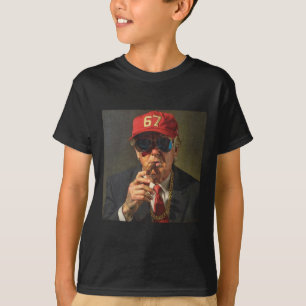 67 Rode Dop Donald Trump Ketting Sigaren Zes S T-shirt