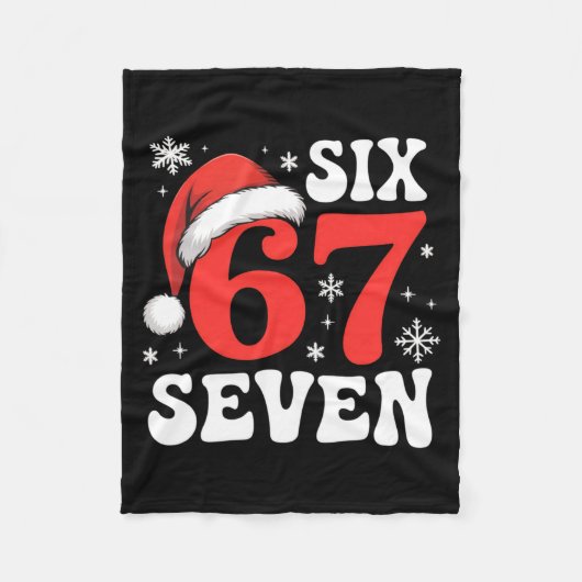 67 Santa Hat Christmas Six Seven Funny Sayings  Fleece Deken (Voorkant)