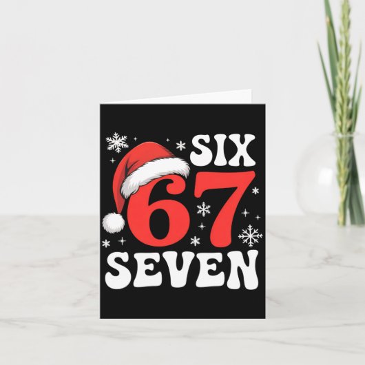 67 Santa Hat Christmas Six Seven Funny Sayings  Kaart (Voorkant)