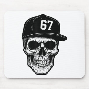 67 Schedel Halloween Brainrot Meme Zes Zeven Kinde Muismat