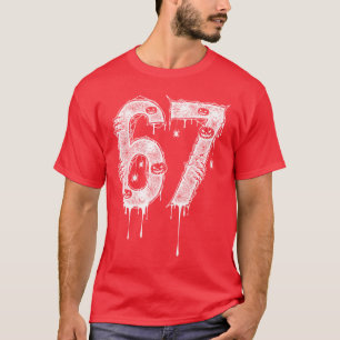 67 Si Seven 6 7 Halloween Meme Grappige Slang Spin T-shirt