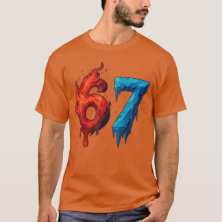 67 Six Seven 67 Vlammend Ijs Grappige Tiener Kids  T-shirt