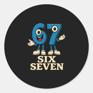 67 Six Seven 6-7 - Grappige Italiaanse Brainrot Ki Ronde Sticker