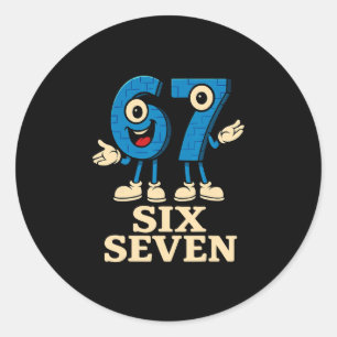 67 Six Seven 6-7 - Grappige Italiaanse Brainrot Ki Ronde Sticker