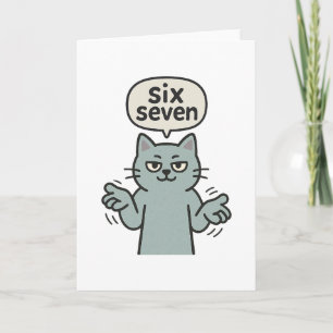 67 Six Seven 6-7 Kat - Grappige Kinderen Gamen Bra Kaart